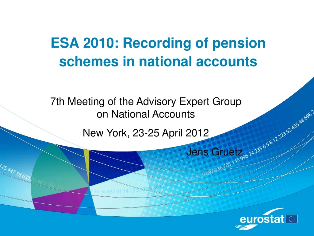 esa 2010 recording of pension schemes in national accounts