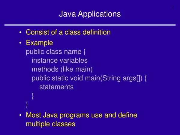 Java Applications