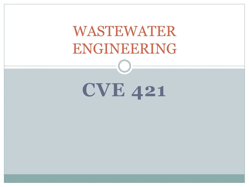 wastewater engineering