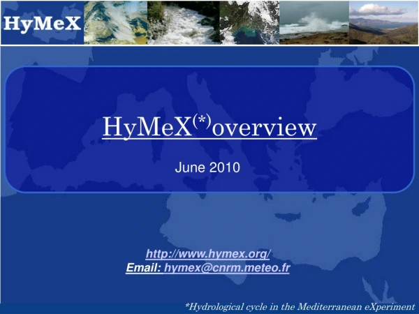 HyMeX (*) overview