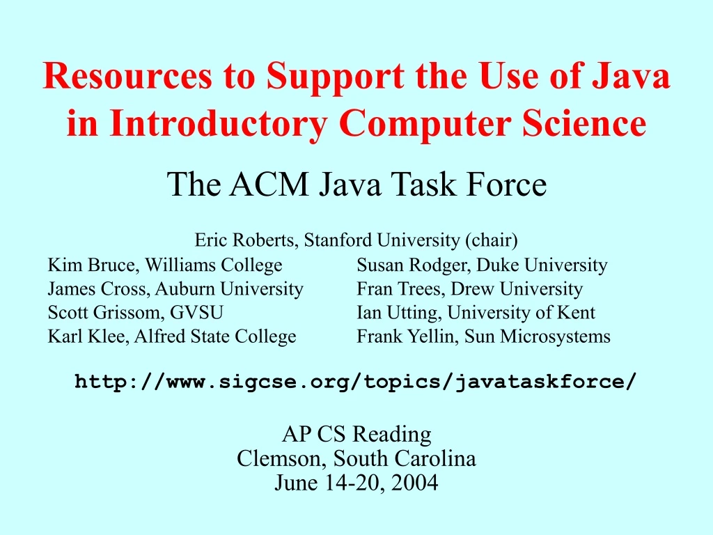 resources to support the use of java