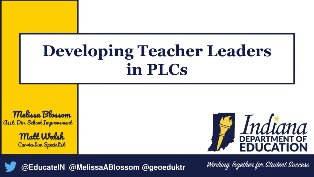 developing teacher leaders in plcs