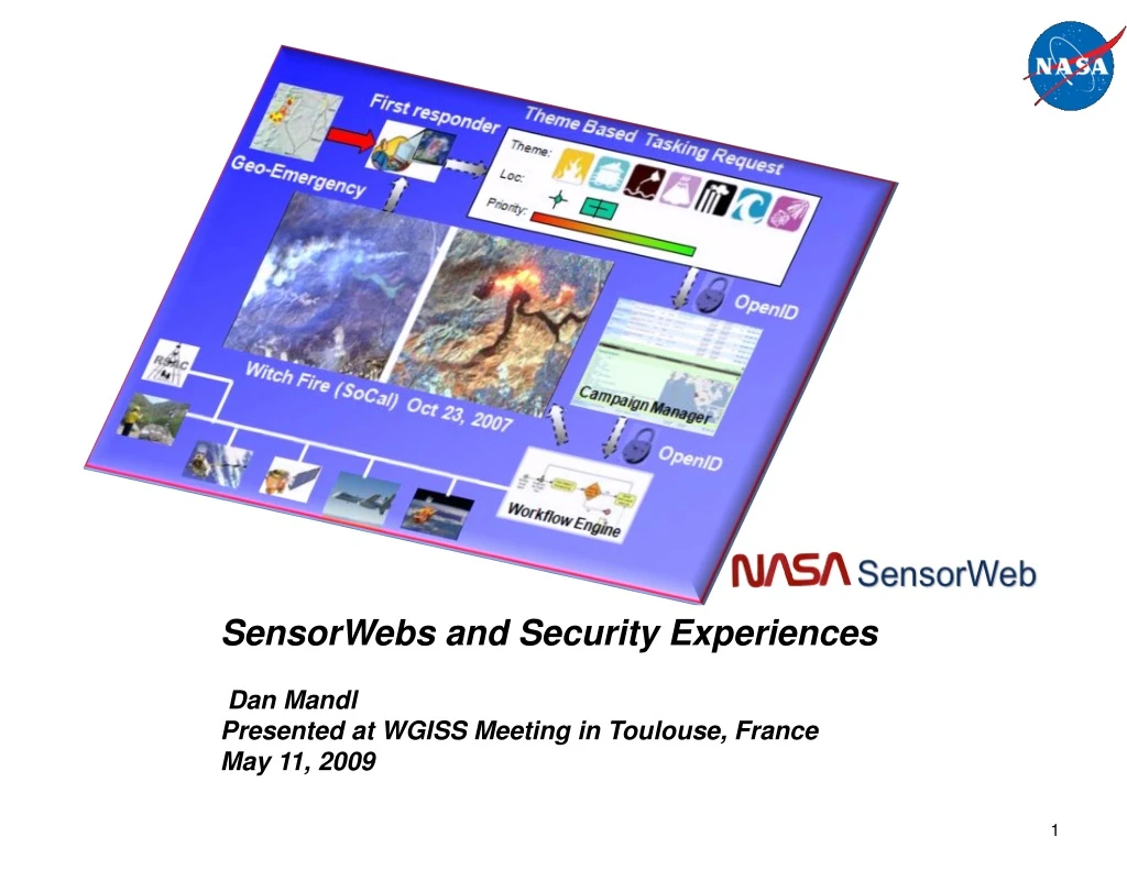 sensorwebs and security experiences dan mandl
