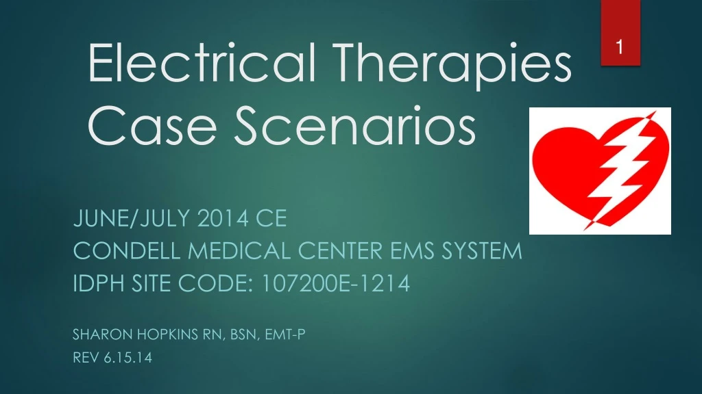 electrical therapies case scenarios