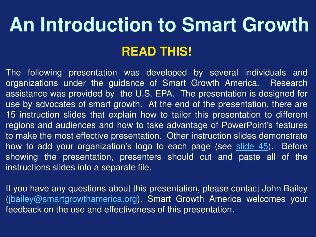 an introduction to smart growth