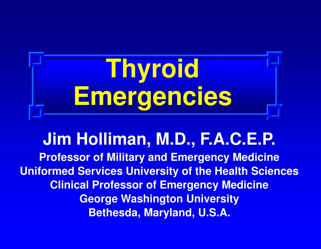 thyroid emergencies