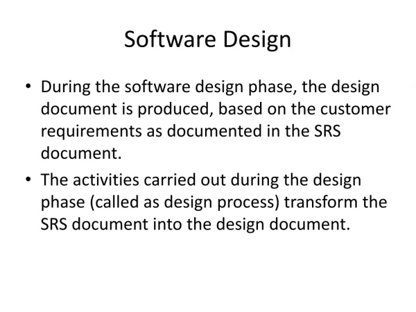 Software Design