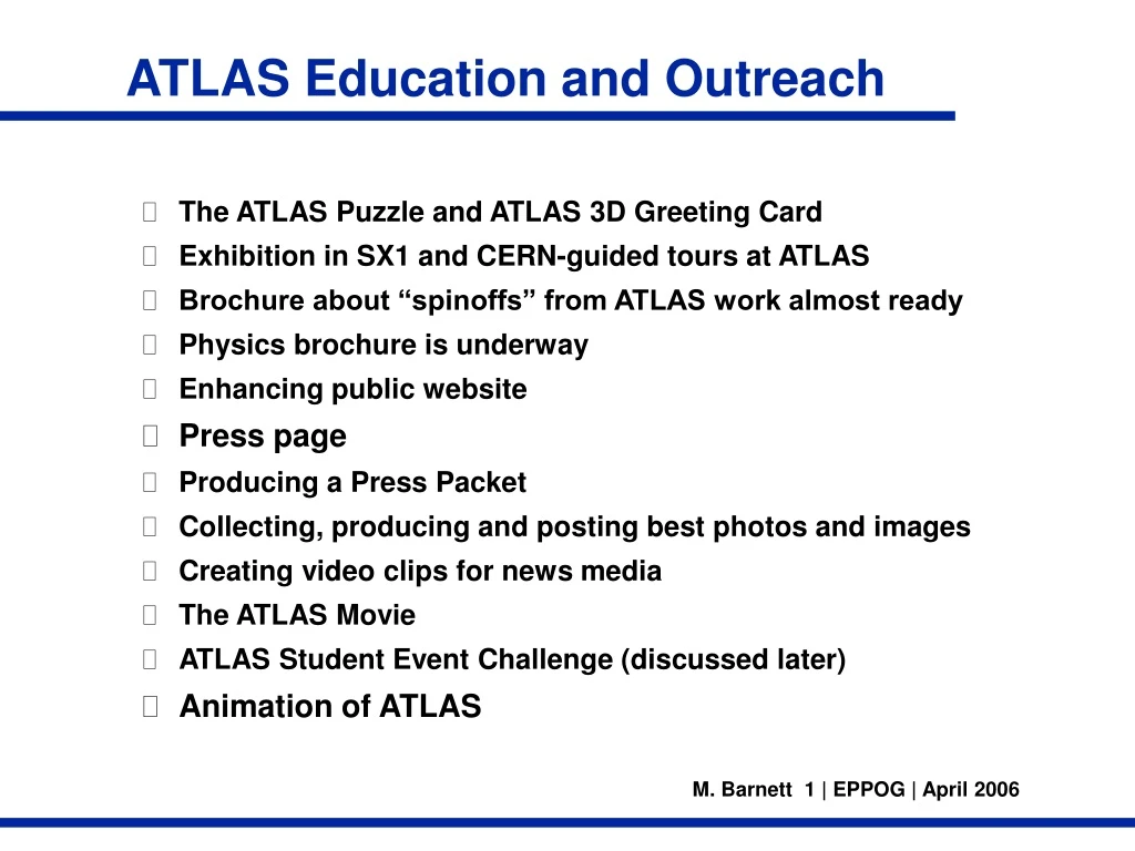 atlas education and outreach