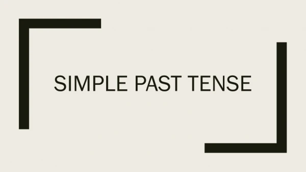 Simple past tense