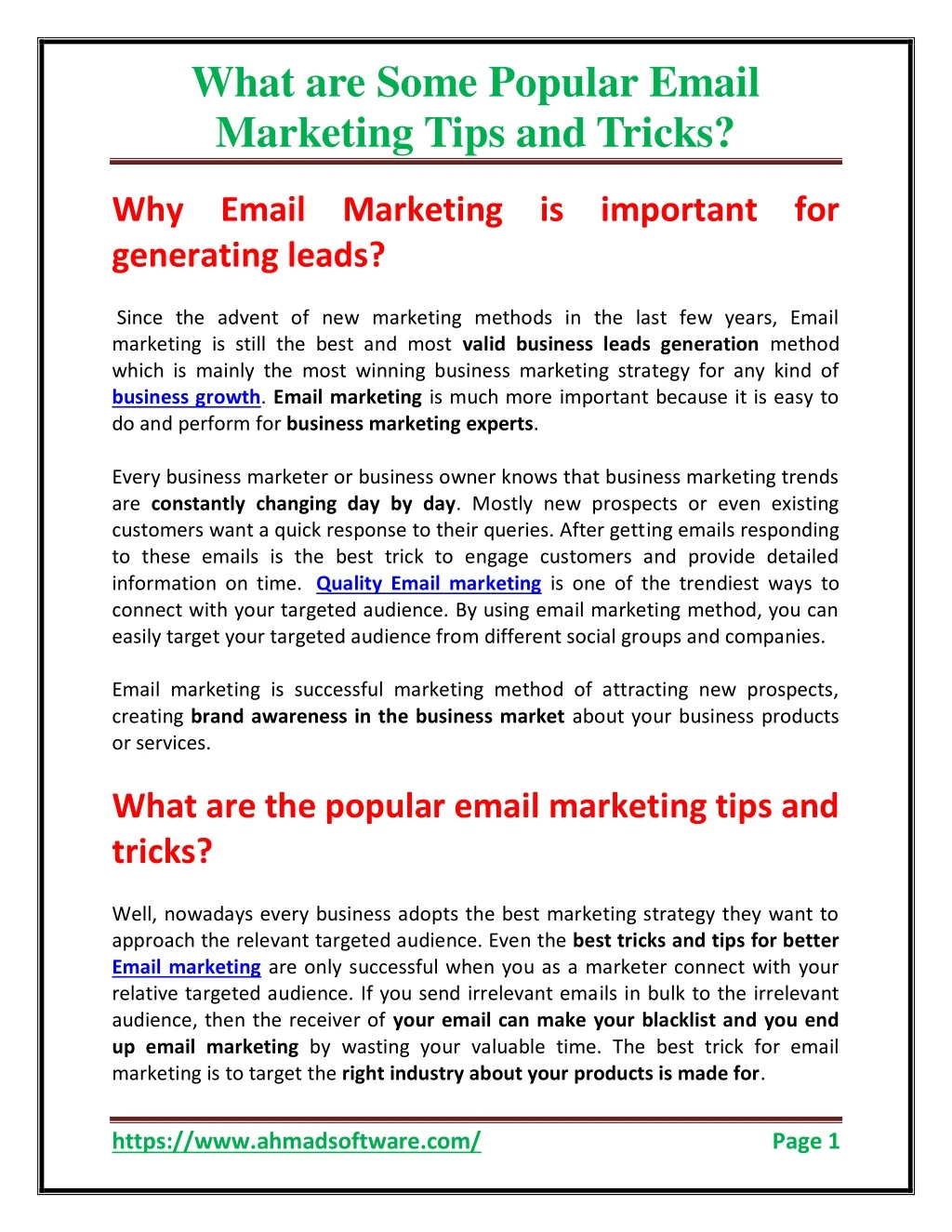 what are some popular email marketing tips