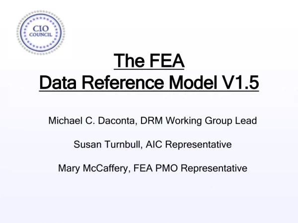 The FEA  Data Reference Model V1.5