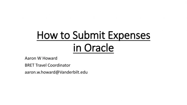 How to Submit  E xpenses in Oracle