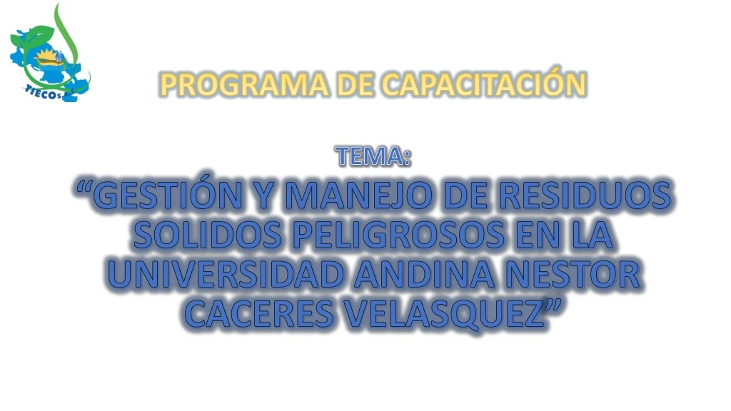 programa de capacitaci n tema gesti n y manejo