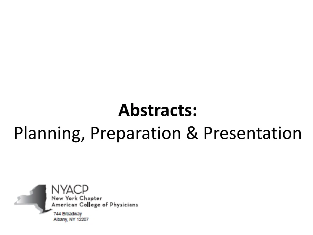 abstracts planning preparation presentation