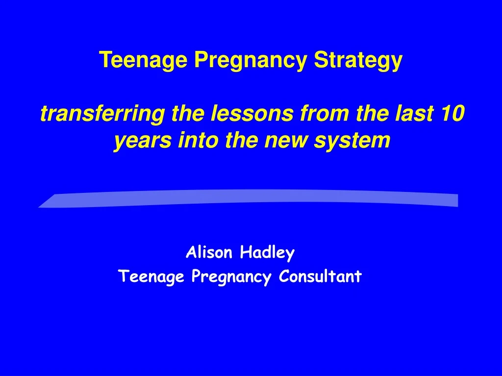 alison hadley teenage pregnancy consultant