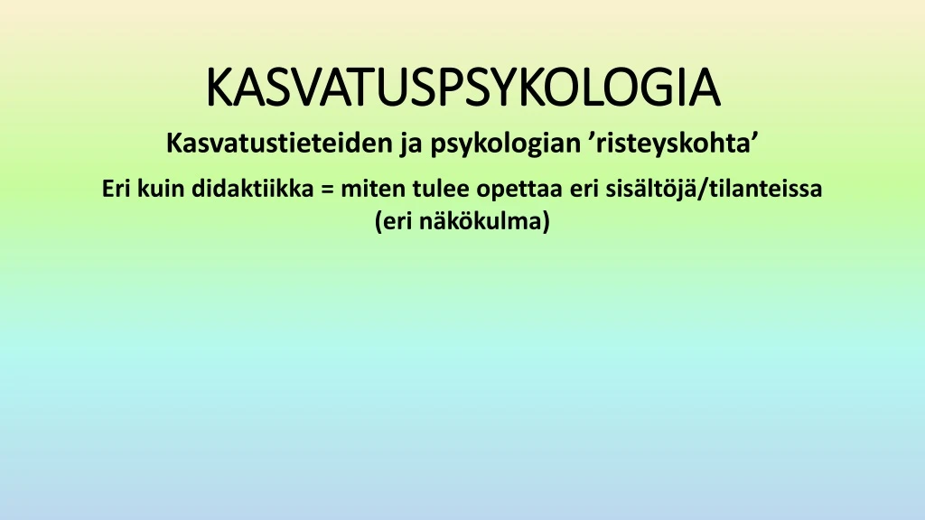 kasvatuspsykologia