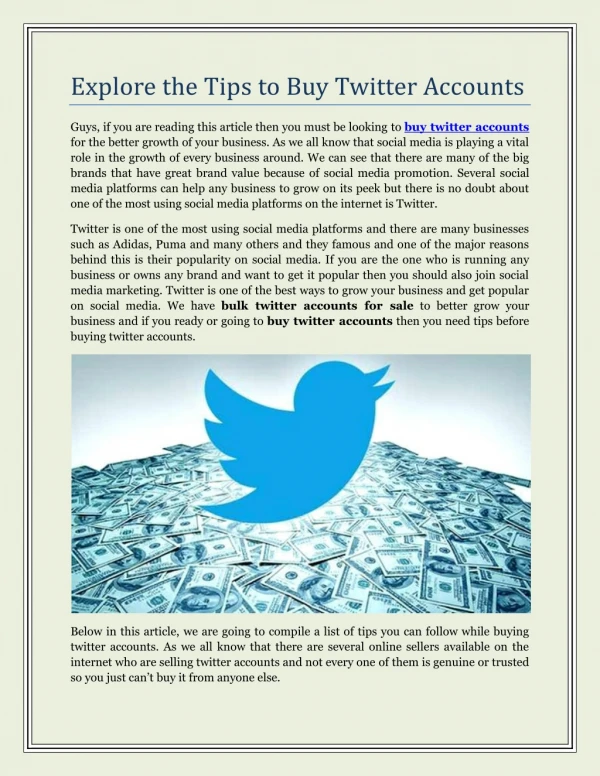 Bulk Social Accounts - Buy Twitter Accounts