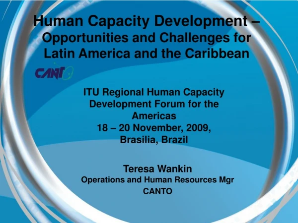 Human Capacity Development –  Opportunities and Challenges for Latin America and the Caribbean