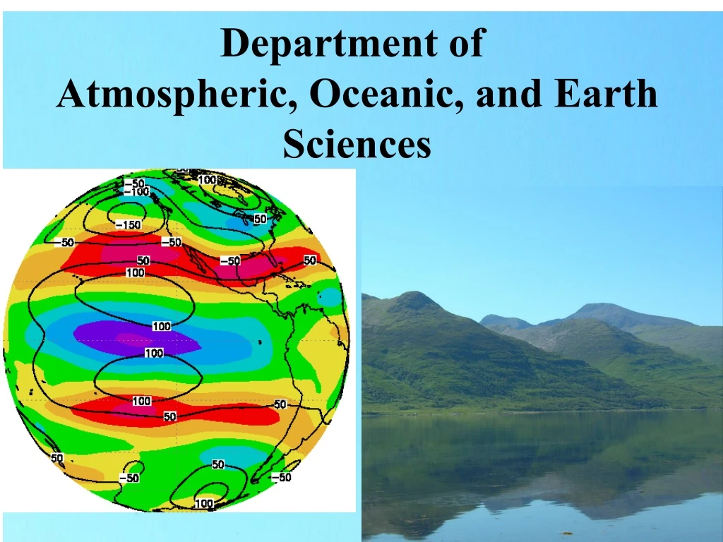 department of atmospheric oceanic and earth