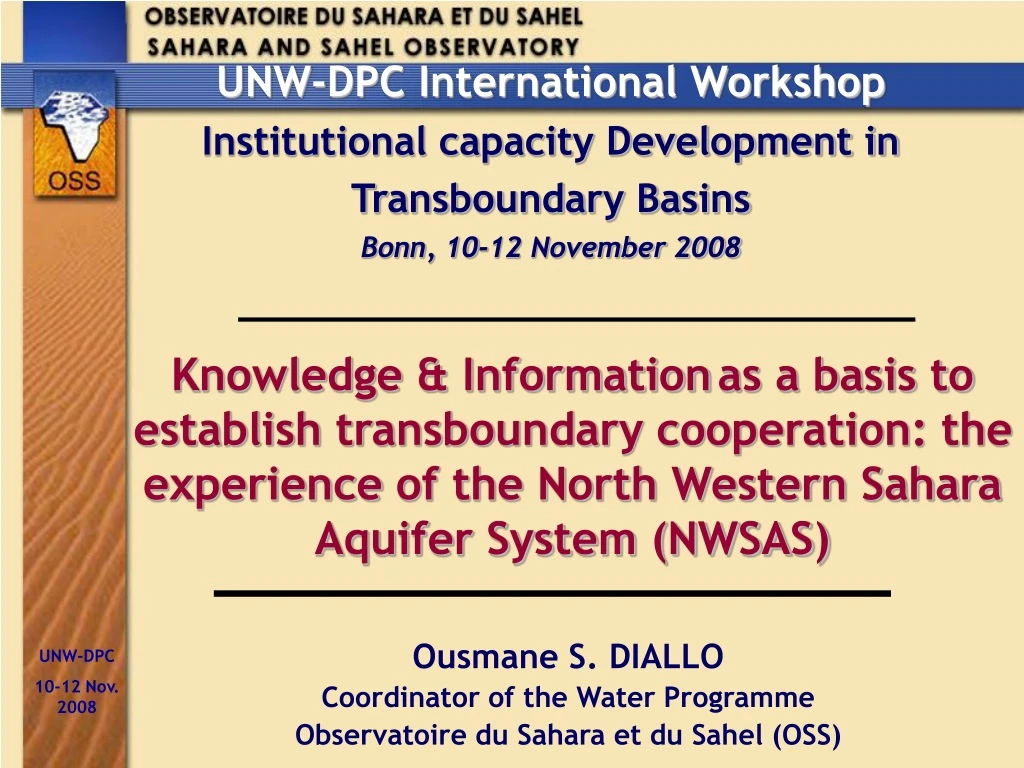 unw dpc international workshop institutional