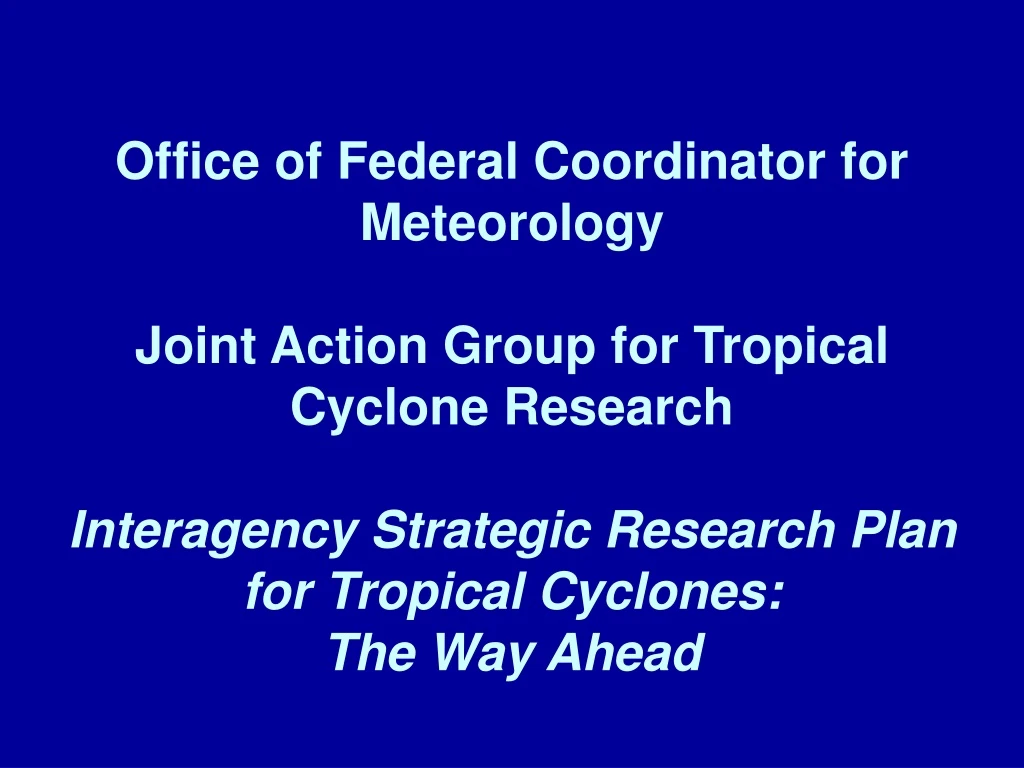 office of federal coordinator for meteorology