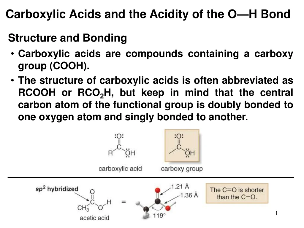 carboxylic acids and the acidity of the o h bond