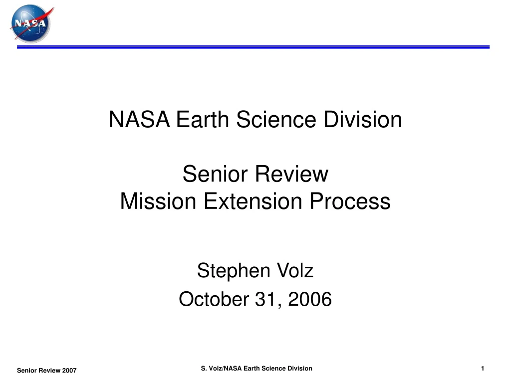 nasa earth science division senior review mission extension process