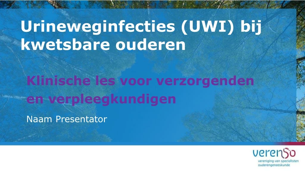 urineweginfecties uwi bij kwetsbare ouderen