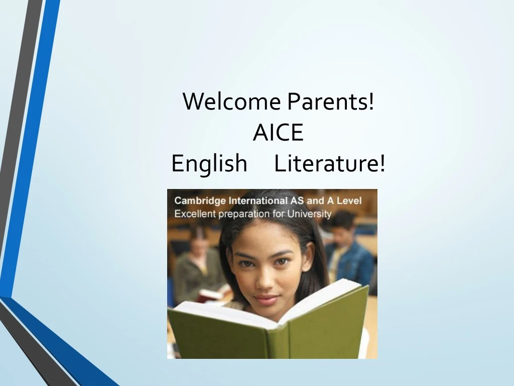 welcome parents aice english literature