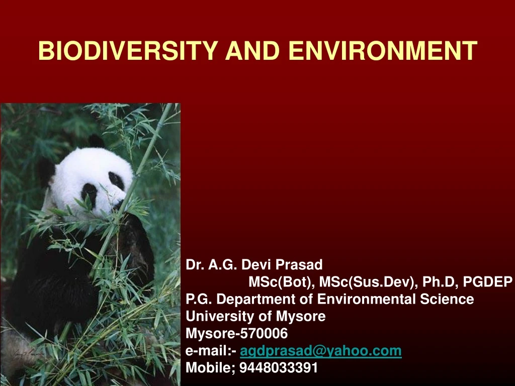 biodiversity and environment
