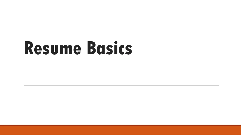 resume basics