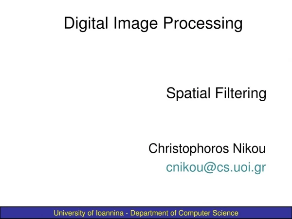 Spatial Filtering