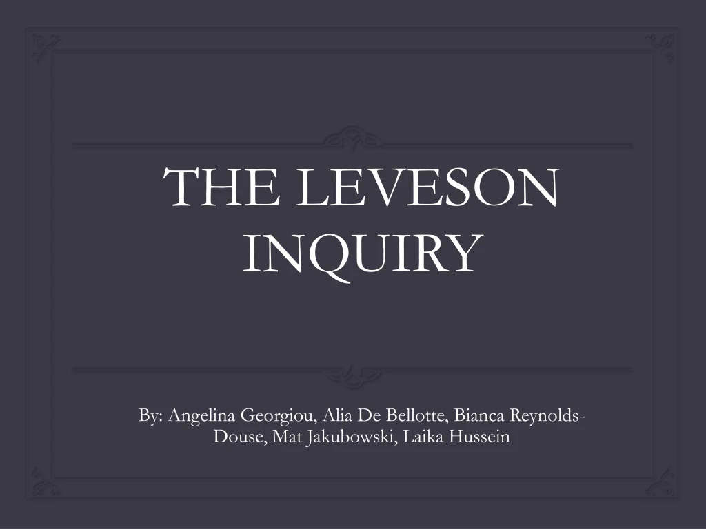 the leveson inquiry