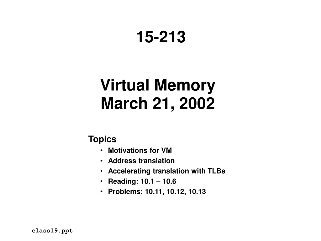 virtual memory march 21 2002
