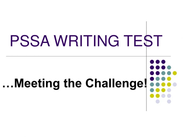 PSSA WRITING TEST