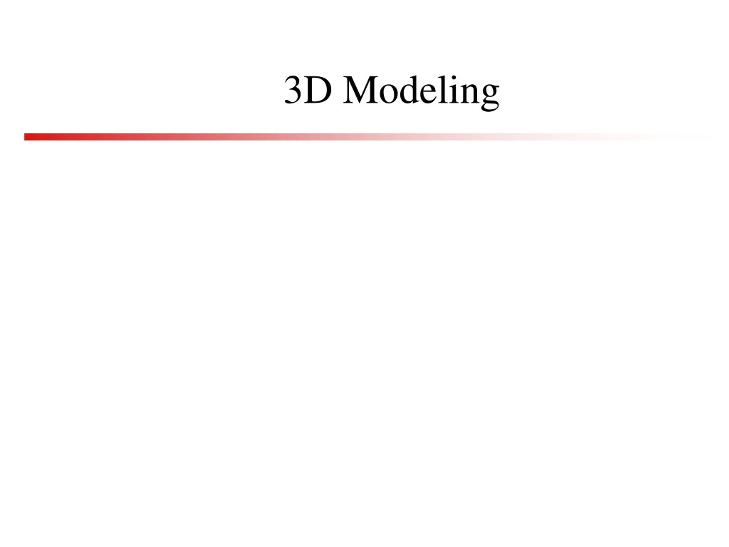 Exploring 3D Modeling Techniques: From Concepts to Application - slide 1