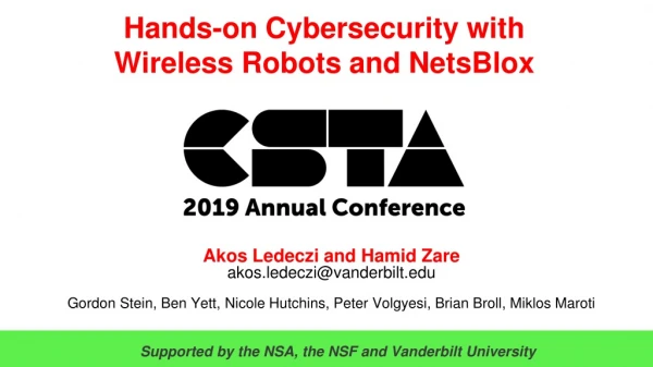Hands-on Cybersecurity with Wireless Robots and  NetsBlox