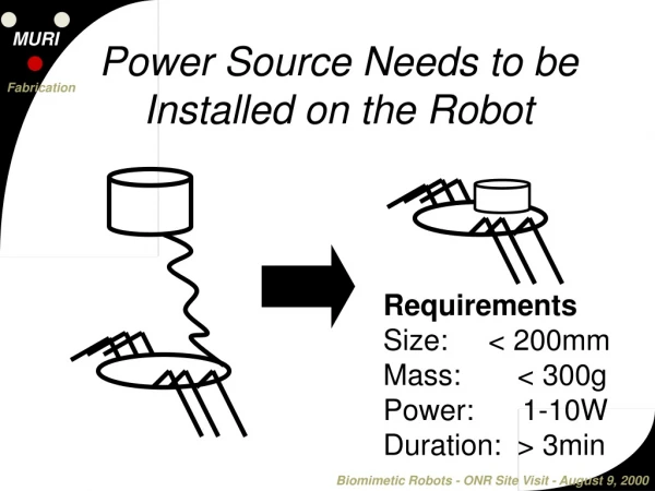 Power Source Needs to be Installed on the Robot