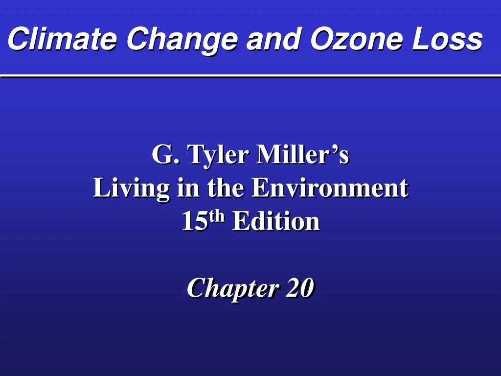 climate change and ozone loss