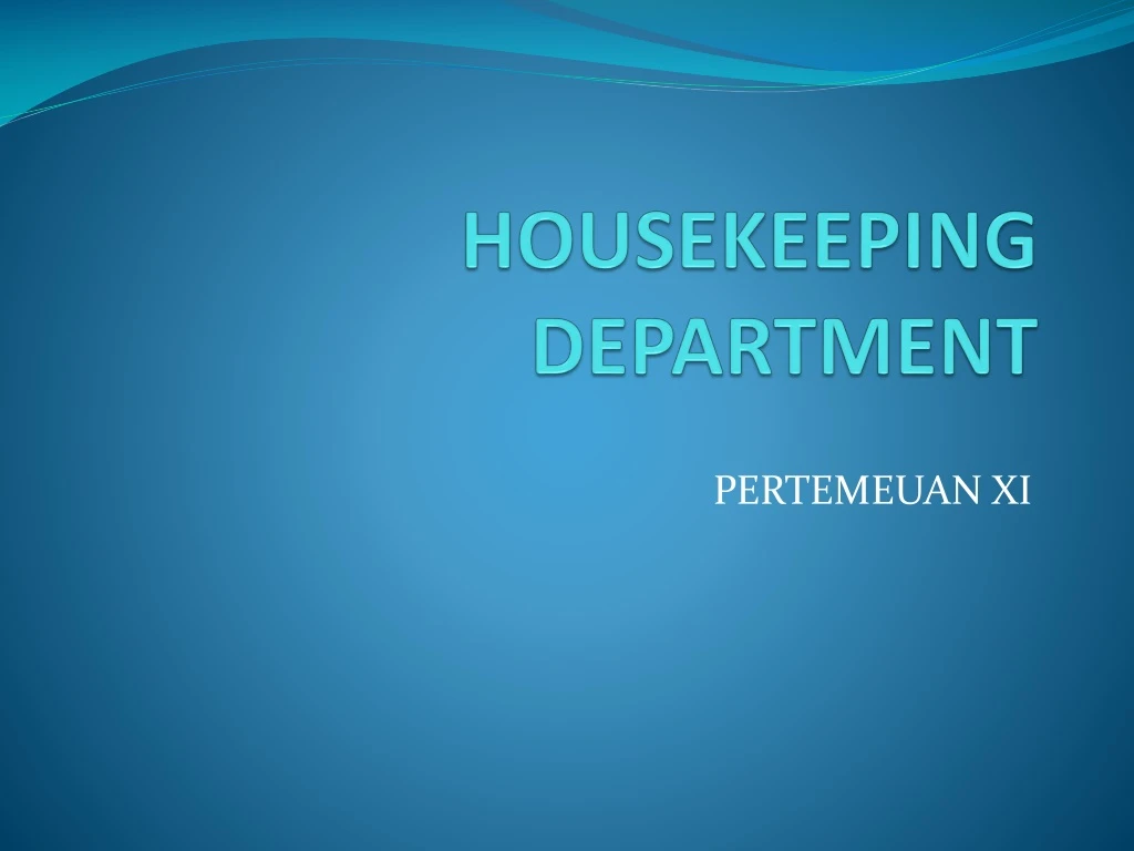 housekeeping department