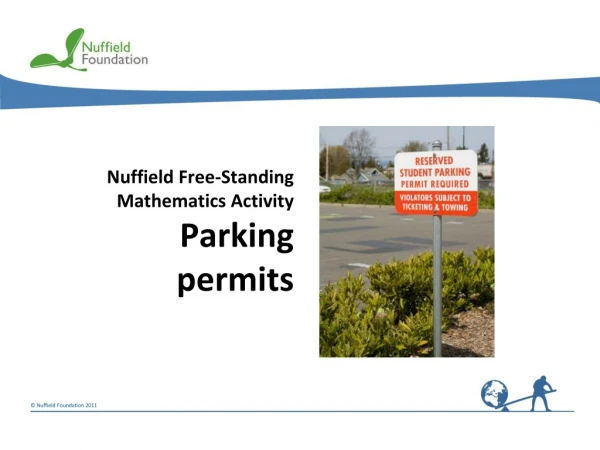 Nuffield Free-Standing Mathematics Activity Parking permits