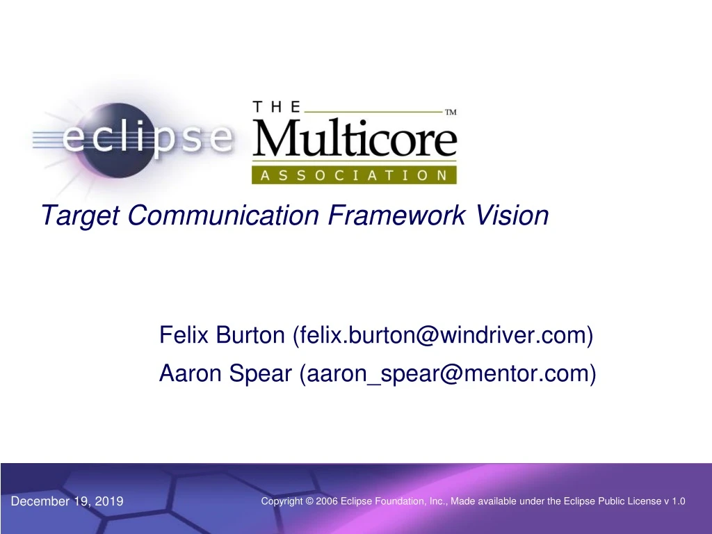 target communication framework vision