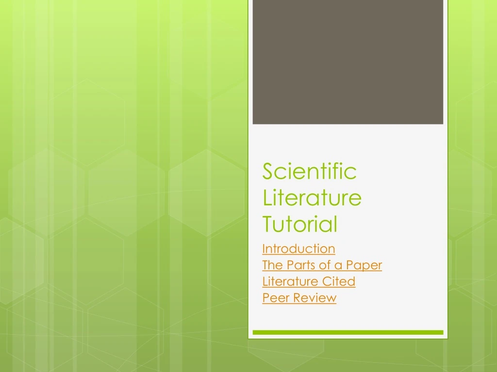 scientific literature tutorial