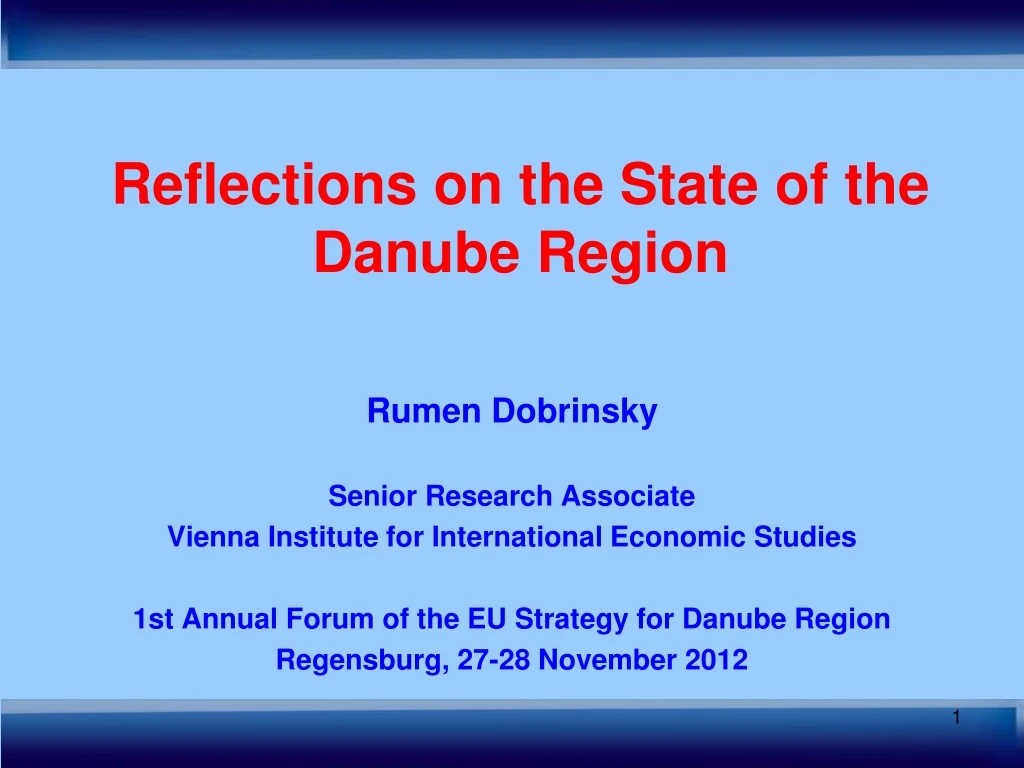 reflections on the state of the danube region