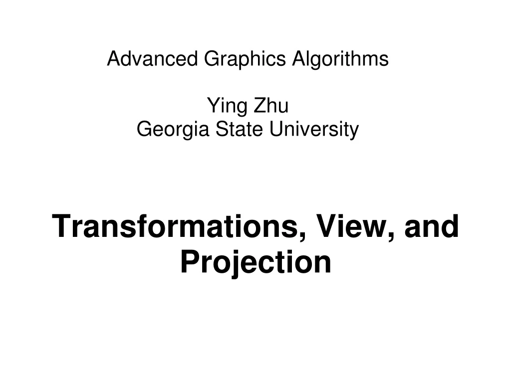 transformations view and projection