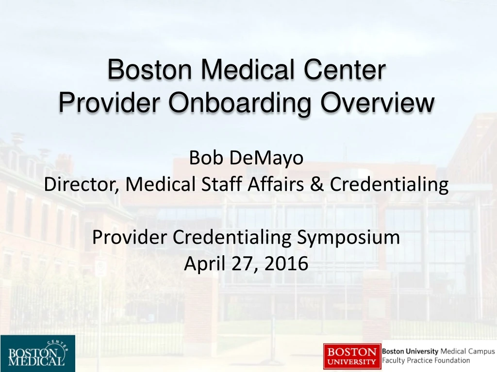 boston medical center provider onboarding overview