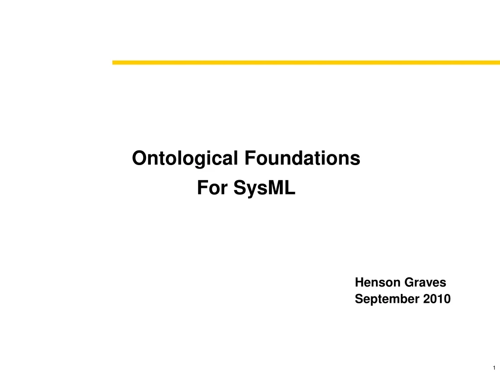 ontological foundations for sysml
