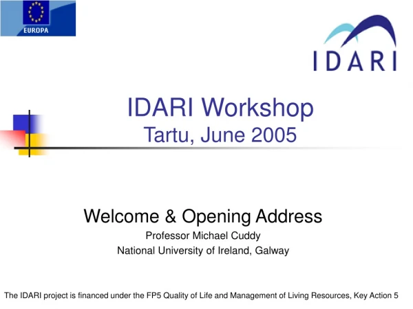 IDARI Workshop  Tartu, June 2005