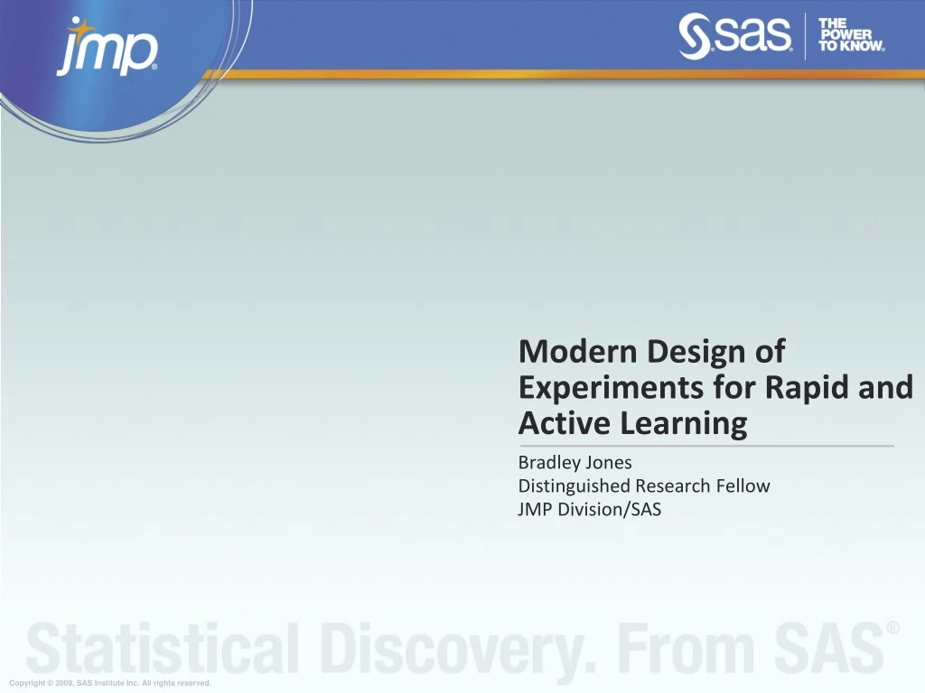 modern design of experiments for rapid and active learning