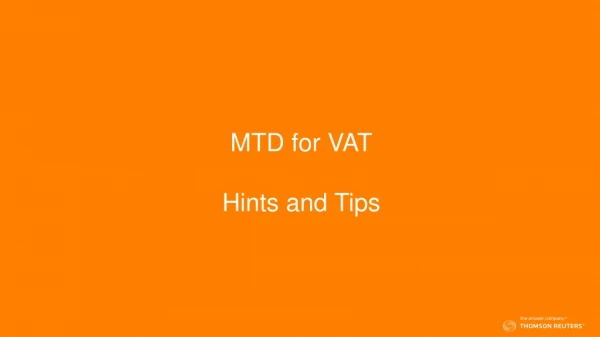 MTD for VAT Hints and Tips